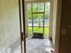 A screened patio with a view of a pond at 3531 High Hampton Cir, Tampa, FL 33610