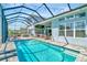 Inviting screened lanai featuring a pool, spa, bar, and covered patio with seating, perfect for entertainment at 4093 Epic Cv, Land O Lakes, FL 34638