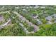 Aerial view of community with mature trees and sidewalks at 413 Somerset Ln, Palm Harbor, FL 34684