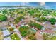 Aerial view of property with pool outlined with a red rectangle, surrounded by lush landscaping and neighborhood at 4228 Tarpon Se Dr, St Petersburg, FL 33705