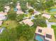 Aerial view of a home surrounded by mature trees and green lawns in a peaceful neighborhood at 5812 Garden Lakes Majestic, Bradenton, FL 34203