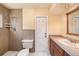 Bathroom with vanity, sink and tiled shower at 5905 Berkford Dr, Holiday, FL 34690