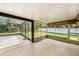 Relaxing screened porch with concrete floors and sliding glass doors to the backyard at 5905 Berkford Dr, Holiday, FL 34690