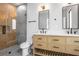 Modern bathroom featuring double vanity, walk-in shower, and contemporary fixtures at 607 W Euclid Ave # 3, Tampa, FL 33602