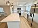 Modern kitchen with white cabinets, stainless steel appliances, and a large island, perfect for cooking at 9005 Rainbow Ln, Port Richey, FL 34668