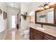 Bathroom featuring vanity and a shower at 9208 Brindlewood Dr, Odessa, FL 33556