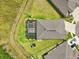 Overhead aerial view showcasing a pool and playground with neighboring homes in a Gathering-friendly neighborhood at 13098 Wellspring Dr, Lithia, FL 33547