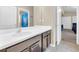 Bathroom with white countertops and dark cabinets at 311 Parsons Woods Dr, Seffner, FL 33584