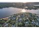 An aerial view of waterfront properties, showcasing their scenic location at 330 Pineapple St, Tarpon Springs, FL 34689