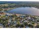 Aerial view of the neighborhood, showcasing its proximity to the lake at 330 Pineapple St, Tarpon Springs, FL 34689