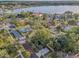 An aerial view of the neighborhood and its proximity to the waterfront at 330 Pineapple St, Tarpon Springs, FL 34689