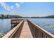 View of the community dock at Lakeside Preserve that extends out into the lake at 3429 Heards Ferry Dr, Tampa, FL 33618