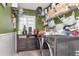 Laundry area with modern washer, cabinets, shelving, and bright green wall paint at 5103 Rushbrook Rd, Land O Lakes, FL 34638