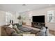 Cozy living room featuring an entertainment center and comfortable seating at 5103 San Martino Dr, Wesley Chapel, FL 33543