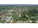 Expansive aerial view of a neighborhood with tree coverage; city skyline visible in the distance at 5111 28Th N Ave, St Petersburg, FL 33710