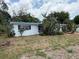 Quaint one-story home with white exterior, blue trim, and simple window coverings at 6715 16Th N St, St Petersburg, FL 33702