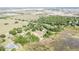 A beautiful aerial view of the surrounding area, with a pond and a cluster of houses at 9722 Kenton Rd, Wesley Chapel, FL 33545
