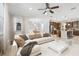 Bright living room flows into an open kitchen and dining area, great for gatherings and everyday living at 11624 Calf Path Dr, Tampa, FL 33626