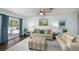Comfortable living room with a large window, hardwood floors, and light blue walls at 12913 126Th Ter, Largo, FL 33774