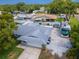 Rear aerial view of the home showing the large RV Parking pad at 1398 Lemon St, Clearwater, FL 33756