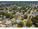 Neighborhood aerial view showing home with RV Parking and updated hardscape and pool at 1398 Lemon St, Clearwater, FL 33756