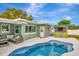 A beautiful pool, patio and colorful bar create a relaxing outdoor living space at 1398 Lemon St, Clearwater, FL 33756