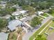 Aerial view of a residential neighborhood with tree-lined streets and well-maintained homes at 1624 Chateau Dr, Clearwater, FL 33756