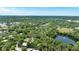 Scenic aerial shot capturing lush green landscape, tranquil lake, and residential buildings, perfect for nature lovers at 2626 2Nd Ct, Palm Harbor, FL 34684