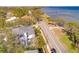 An aerial view of the property showcasing its proximity to the coast and surrounding landscape at 2802 Northpointe Ln, Tampa, FL 33611