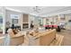 Open-concept living room leading into the kitchen, featuring modern decor and ample seating at 2802 Northpointe Ln, Tampa, FL 33611