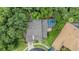 Sprawling neighborhood with lush greenery and a mix of housing styles, captured from an aerial perspective at 3013 Crest Dr, Clearwater, FL 33759