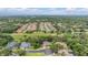 Overhead shot of home with a private screened-in pool, lush landscaping, and mature trees providing ample shade at 3013 Crest Dr, Clearwater, FL 33759