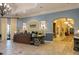 Inviting clubhouse lobby featuring reception desk, stylish decor, and a glimpse of the hallway at 310 Cedar Falls Dr, Apollo Beach, FL 33572