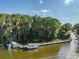 Picturesque waterfront scene with boat dock on a tranquil lake at 3956 Tarpon Pointe Cir, Palm Harbor, FL 34684