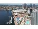 An aerial view showing a large convention center and port area with boats docked along the waterfront at 1111 Normandy Trace Rd # 1111, Tampa, FL 33602