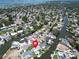 Aerial view of quiet residential neighborhood with waterfront properties and boat docks at 1769 Brookside Blvd, Largo, FL 33770