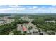 Beautiful aerial view of a residential neighborhood surrounded by lush greenery and a tranquil lake at 1948 Grenville Ct, Wesley Chapel, FL 33543