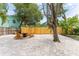 Inviting backyard with a fire pit, Adirondack chairs, and beautiful landscaping at 2180 7Th Ave N, St Petersburg, FL 33713