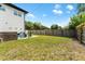 Spacious, fenced backyard with a well-maintained lawn and a patio area with outdoor seating at 2306 Trelain S Dr, St Petersburg, FL 33712