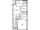 Detailed floor plan showcasing a three-bedroom layout, open-concept living area, and attached garage at 4375 Sand Dollar Way, Zephyrhills, FL 33541