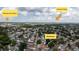 Aerial view of a neighborhood showing the general location of the Residence relative to Downtown Tampa at 11416 Wellman Dr, Riverview, FL 33578