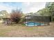 Backyard featuring a screened-in pool offers a private oasis for leisure and enjoyment at 12311 Oakwood Dr, Hudson, FL 34669
