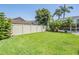 Well-maintained backyard with lush green grass and privacy fence provides ample space for outdoor activities and enjoyment at 12421 Seabrook Dr, Tampa, FL 33626