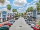 A shopping center with palm trees lining a parking lot, featuring diverse retail and dining options for residents at 12421 Seabrook Dr, Tampa, FL 33626