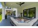 Stylish covered patio with ample seating and open views of the property at 13711 Lussier Ln, Spring Hill, FL 34610