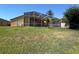 Large screened-in lanai overlooking well-maintained backyard at 18104 Sweet Jasmine Dr, Tampa, FL 33647
