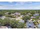 Scenic aerial view of a residential neighborhood featuring lush green trees and well-maintained homes under a blue sky at 2667 Aspen Ct, Palm Harbor, FL 34684