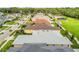 Aerial view of the neighborhood featuring manicured lawns, mature trees, and a mix of residential properties at 2973 Breezy Meadows, Clearwater, FL 33760