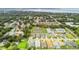 Expansive aerial view of a residential community, showcasing lush landscaping and serene pond views at 2973 Breezy Meadows, Clearwater, FL 33760