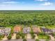 An aerial view displays the neatly arranged homes of a neighborhood with well-kept lawns and adjacent to a forest at 3326 Barbour Trl, Odessa, FL 33556